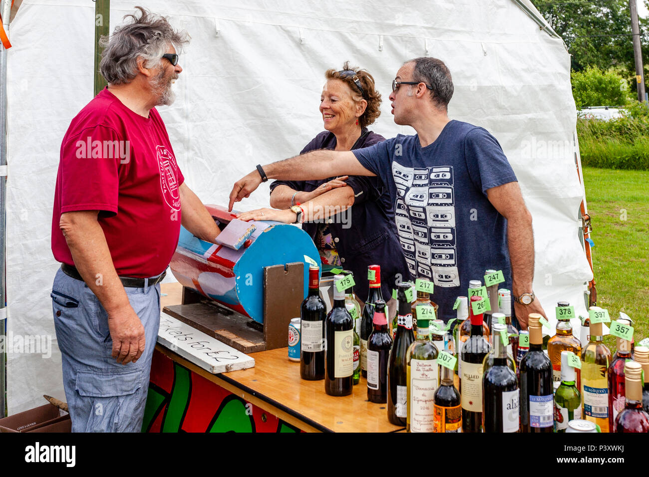 A Traditional Tombola Stall At The Annual High Hurstwood Village Fete, Sussex, UK Stock Photo