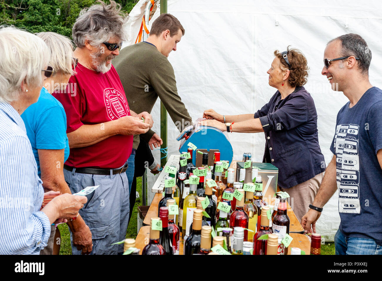 A Traditional Tombola Stall At The Annual High Hurstwood Village Fete, Sussex, UK Stock Photo