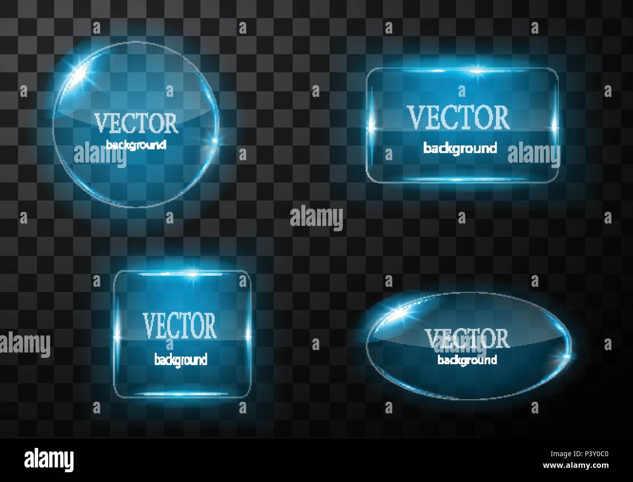 Glass vector button plane. Easy editable background Stock Vector