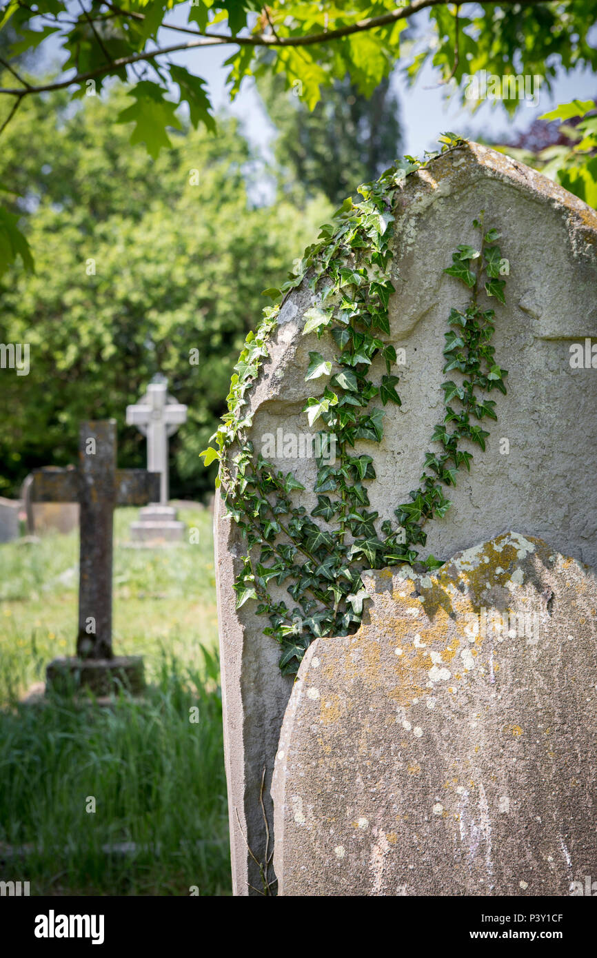 Weathered gravestone in rural hi-res stock photography and images - Alamy