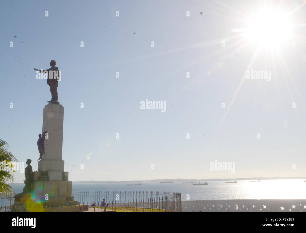 Monumento a Castro Alves (Praça do mesmo nome), em Salvador. Stock Photo