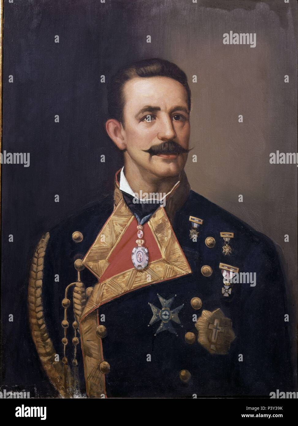 RETRATO DE CESAREO FERNANDEZ DURO (1830-1908). Location: MUSEO NAVAL / MINISTERIO DE MARINA, MADRID, SPAIN. Stock Photo