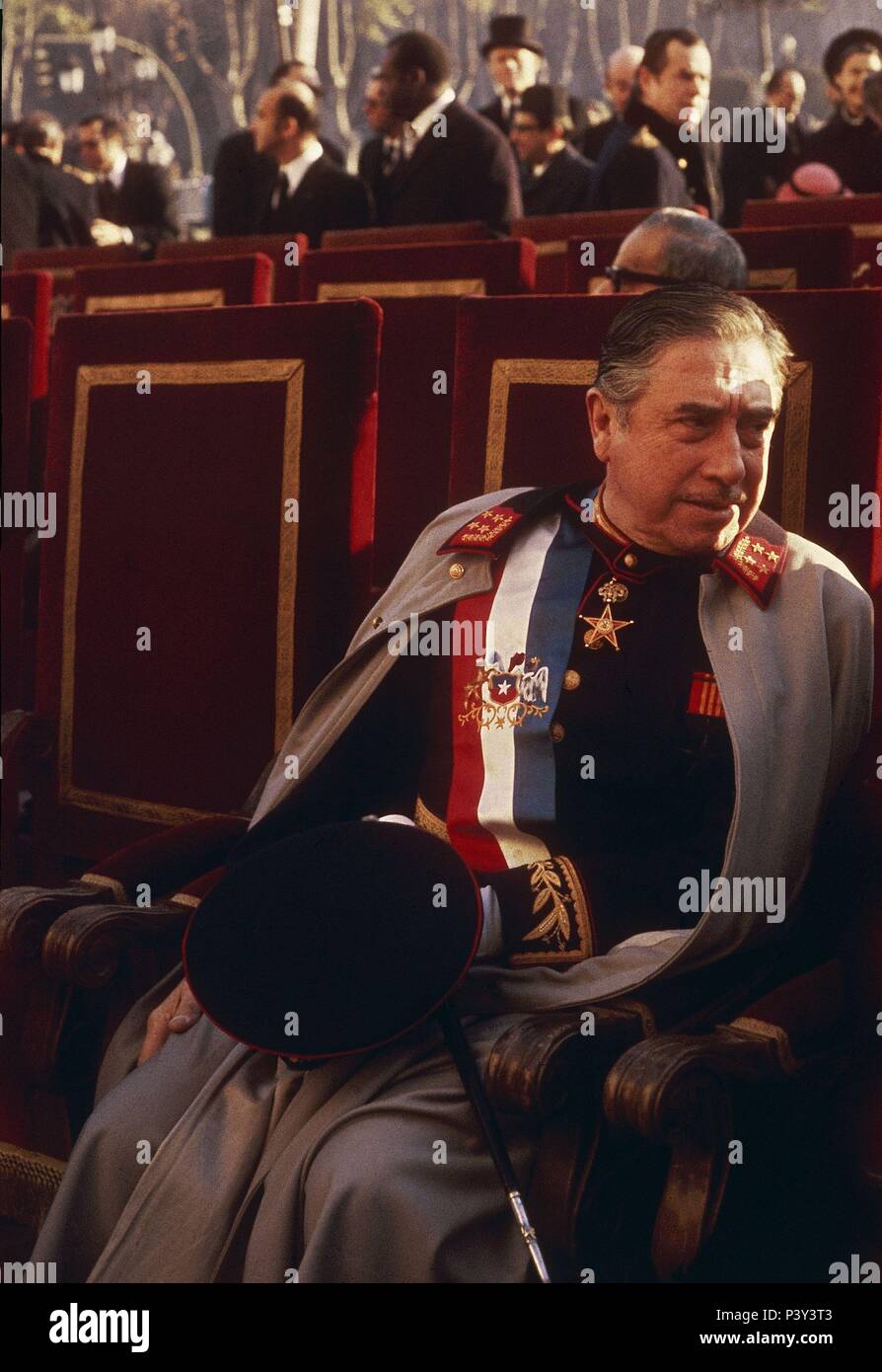 Augusto Pinochet during the ceremony of the oath of Juan Carlos. November 22, 1975. Madrid, Congress of Deputies. Stock Photo