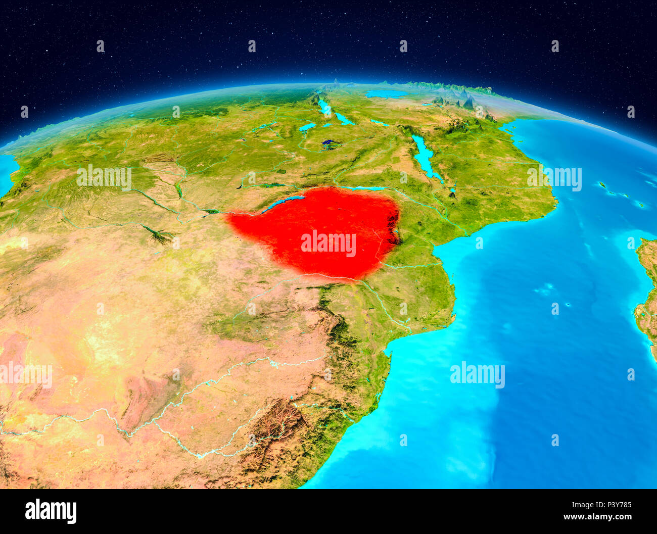 Satellite image of zimbabwe hi-res stock photography and images - Alamy