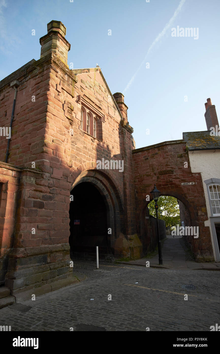 The abbey gate and gatehouse on the corner of abbey street and