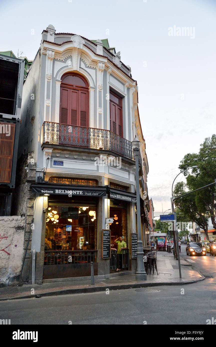 Boteco Belmonte, na rua Men de Sá no Bairro da Lapa. Stock Photo