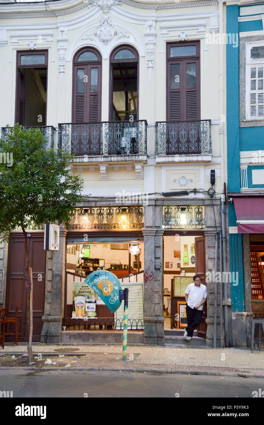 Bar Brasil, na rua Mem de Sá no Bairro da Lapa. Stock Photo