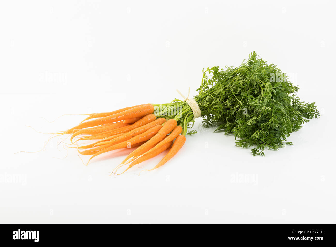 Bund Karotten auf weißem Hintergrund Stock Photo