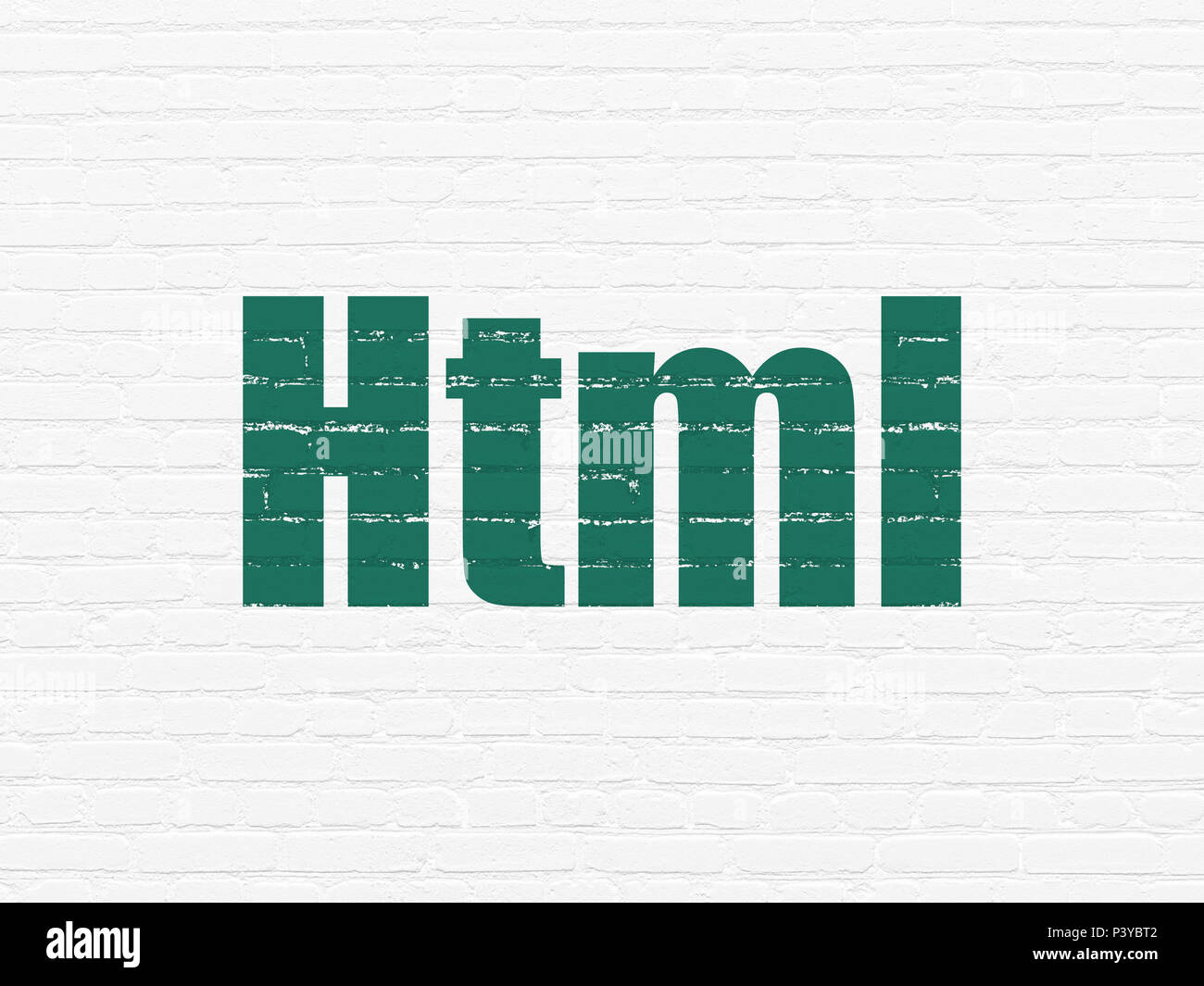 Programming concept: Html on wall background Stock Photo - Alamy