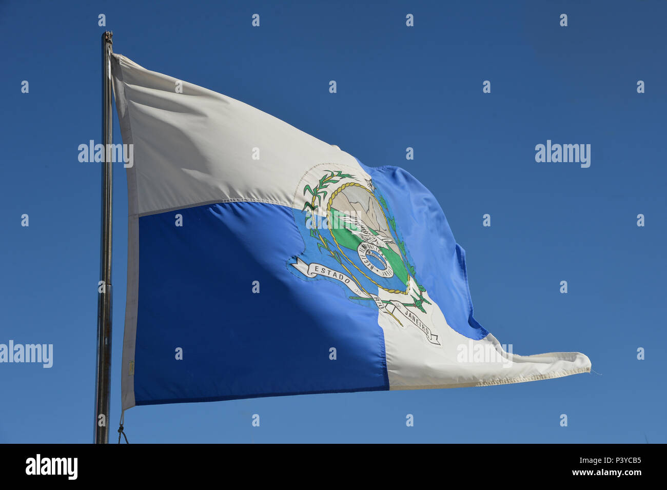 Bandeira do Estado do Rio de Janeiro. Stock Photo