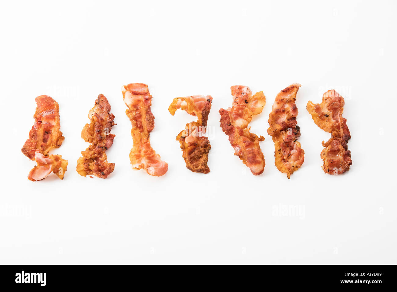 gebratener Frühstücks-Speck, Bacon Stock Photo