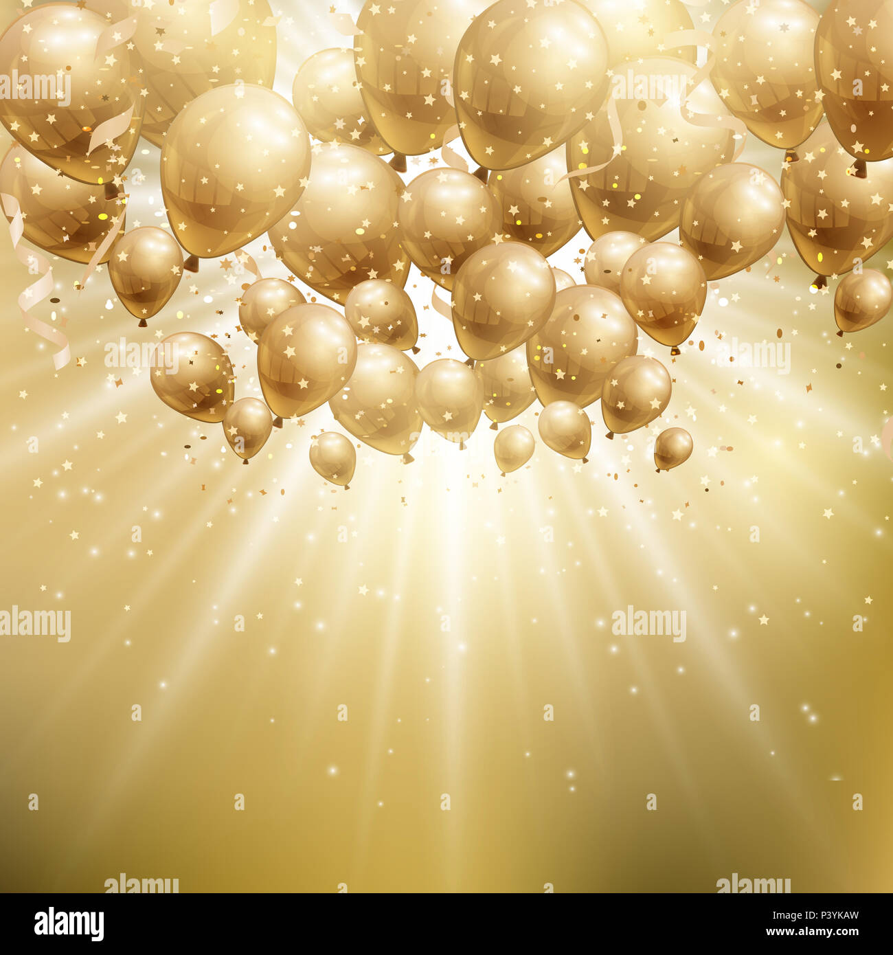 Celebration background with golden balloons Stock Photo - Alamy
