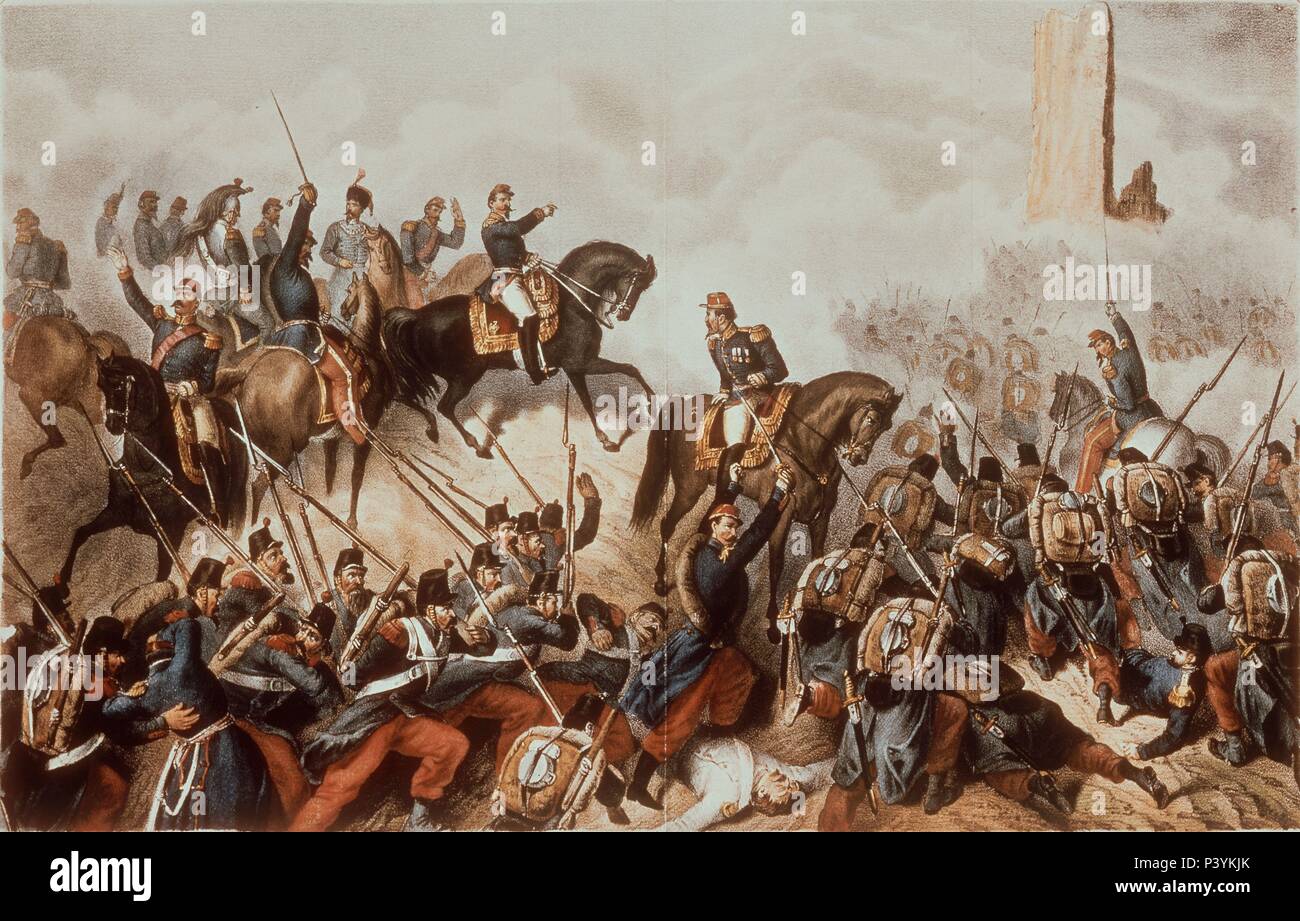 NAPOLEON III EN LA BATALLA DE SOLFERINO - GUERRA DE ITALIA 1859. Stock Photo