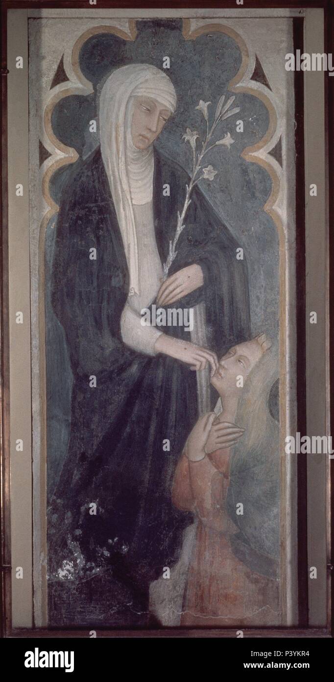 SANTA CATALINA DE SIENA - SIGLO XV - PRIMER RENACIMIENTO. Author: Andrea Vanni (c. 1330-1414). Location: BASILICA DE SAN DOMENICO, SIENA, ITALIA. Stock Photo