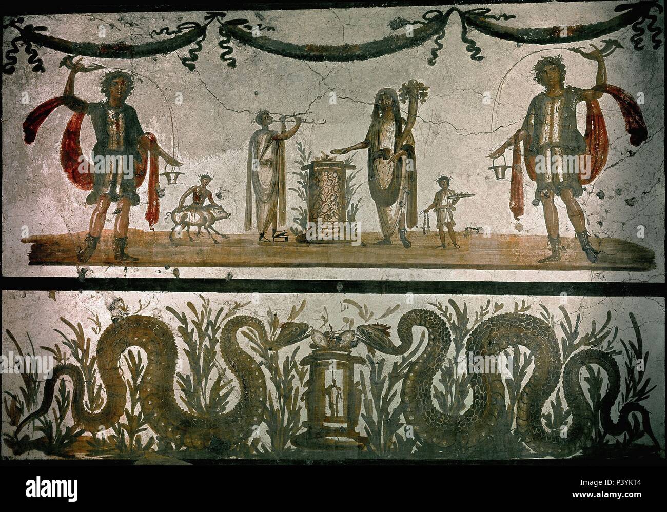 PINTURA DE POMPEYA CON ESCENA SACRIFICIAL - SIGLO I. Location: NATIONAL  MUSEUM OF ARCHAEOLOGY, NEAPEL, ITALIA Stock Photo - Alamy