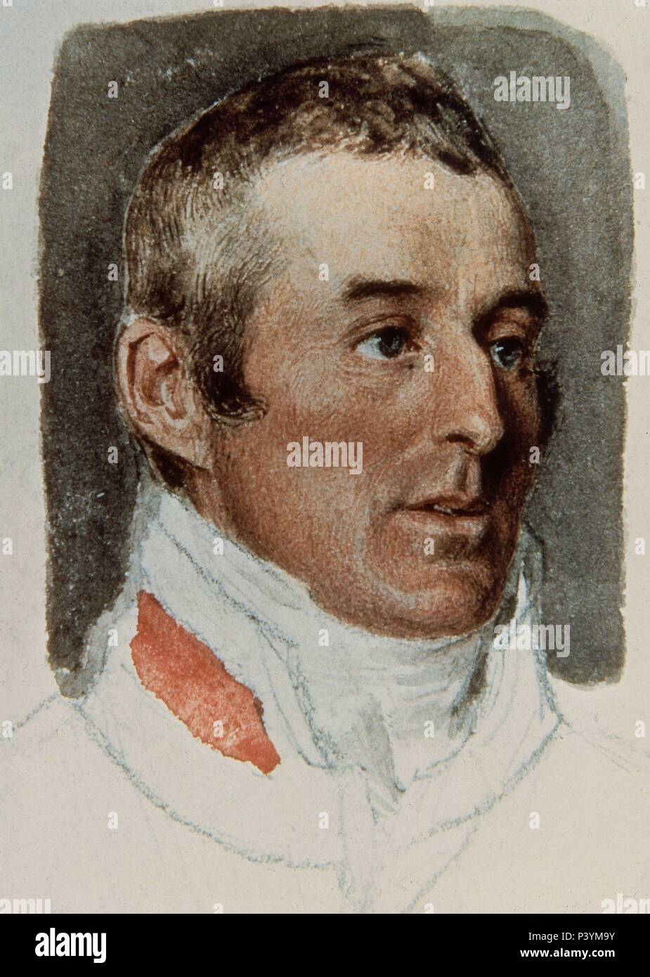 BOCETO PARA EL RETRATO DE ARTHUR WELLESLEY DUQUE DE WELLINGTON (1769/1852) - 1810. Author: Thomas Heaphy (1775-1835). Location: NATIONAL GALLERY, LONDON, ENGLAND. Stock Photo