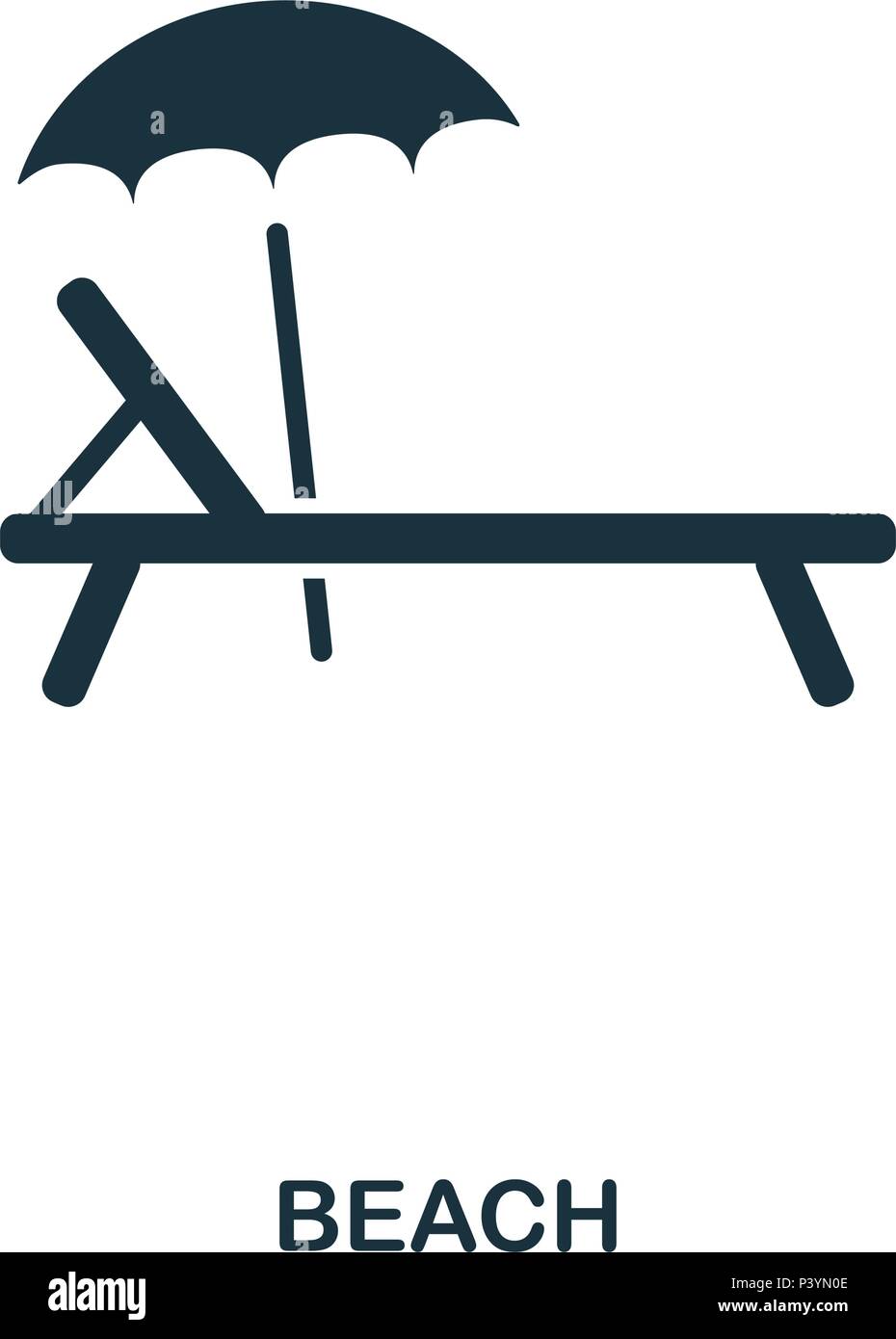 Sunbed icon. Mobile app, printing, web site icon. Simple element sing ...