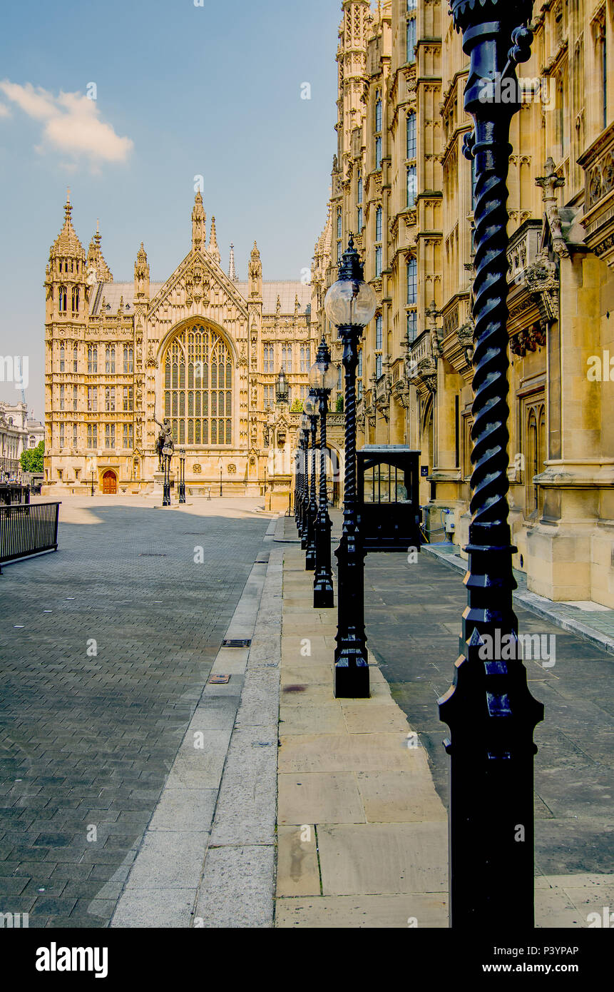 View over the old palace yard to Westminster hall, house of parliament, London Stock Photo