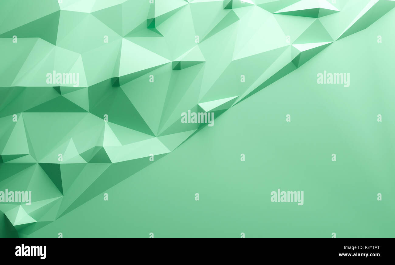 Mint green triangular textured lowpoly background Stock Photo - Alamy