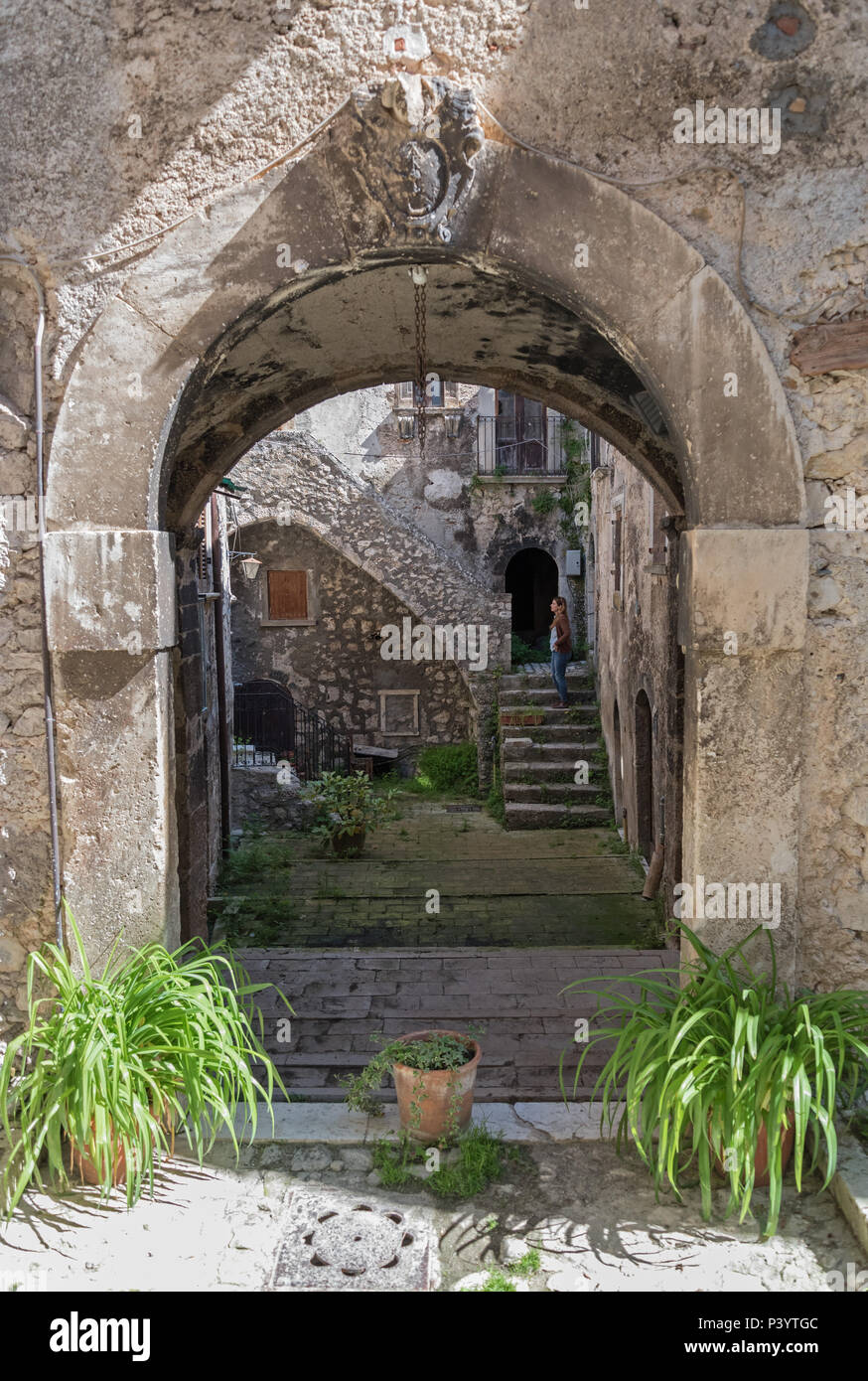 Santo Stefano di Sessanio (Italy) The small and charming medieval stone village, in Gran Sasso
