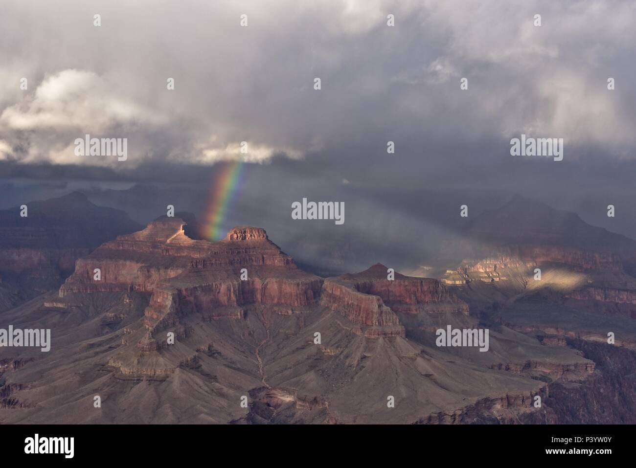 Amazing rainbow above Grand Canyon Stock Photo - Alamy