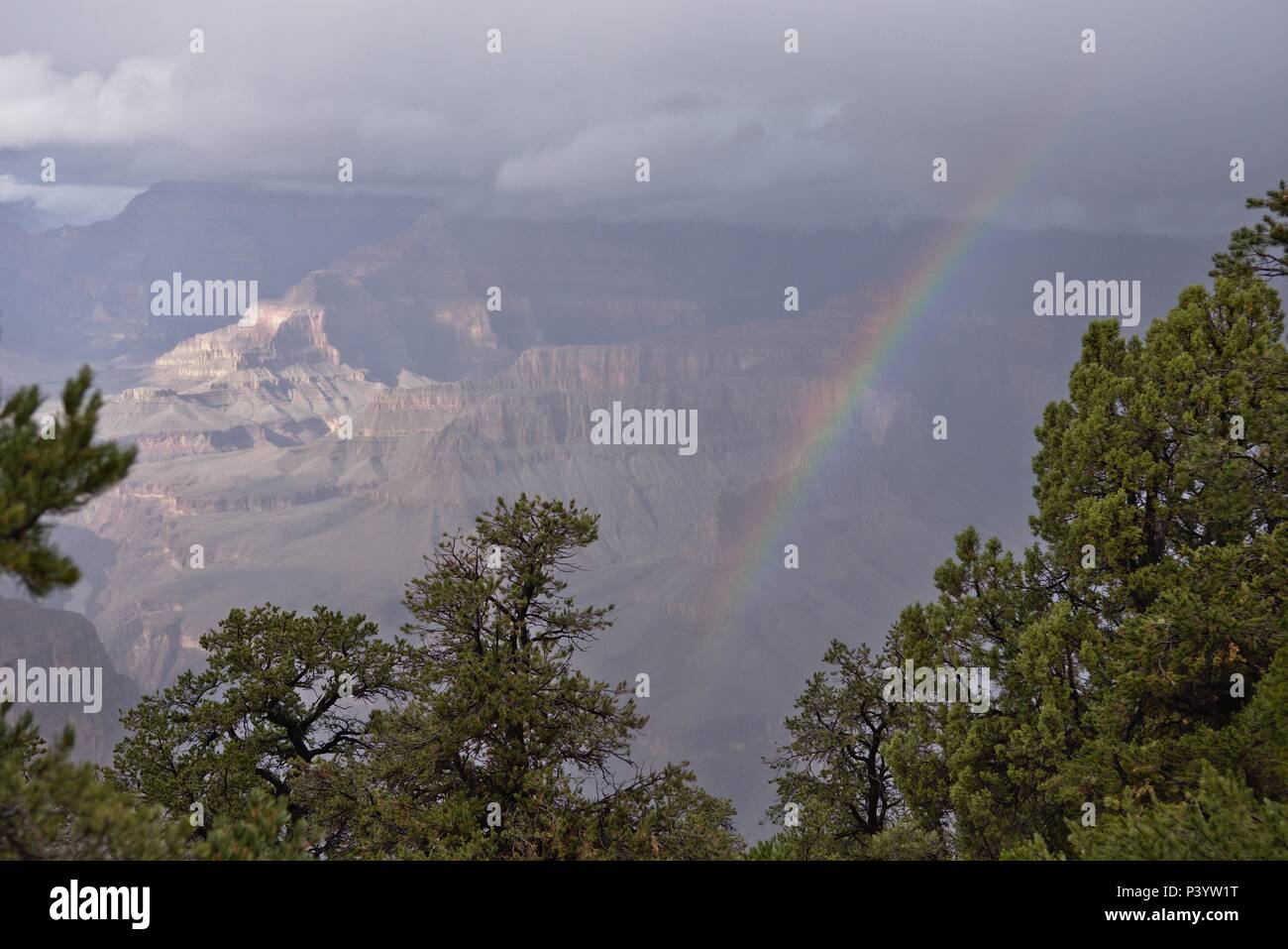 Rainbow in Grand Canyon Stock Photo - Alamy