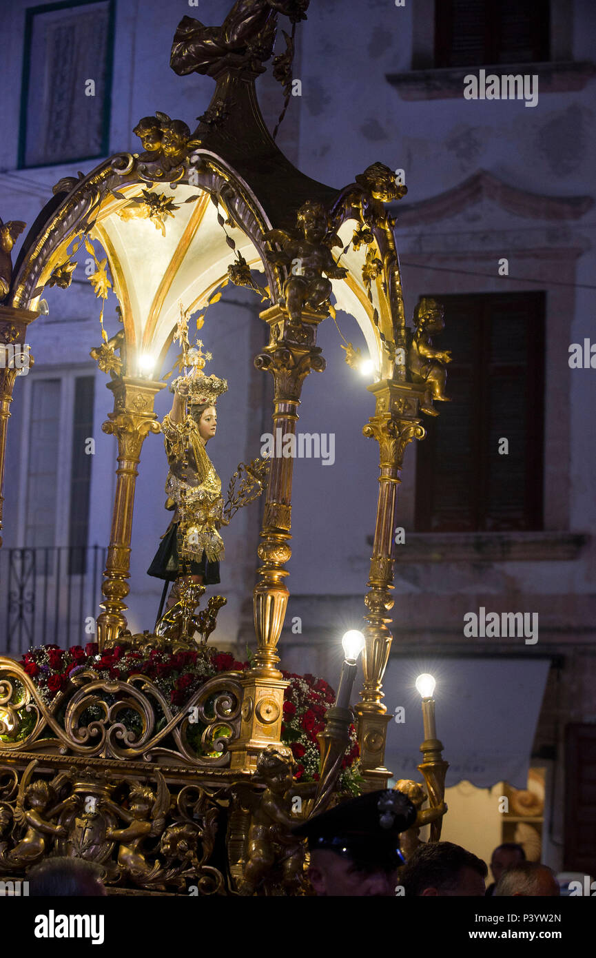 Italy, Europe, Apulia, Province of Bari, Polignano a Mare, patronal feast with religious procession. Stock Photo