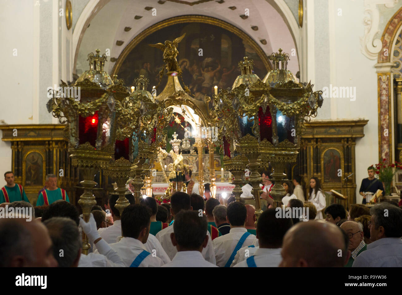 Italy, Europe, Apulia, Province of Bari, Polignano a Mare, patronal feast with religious procession. Stock Photo