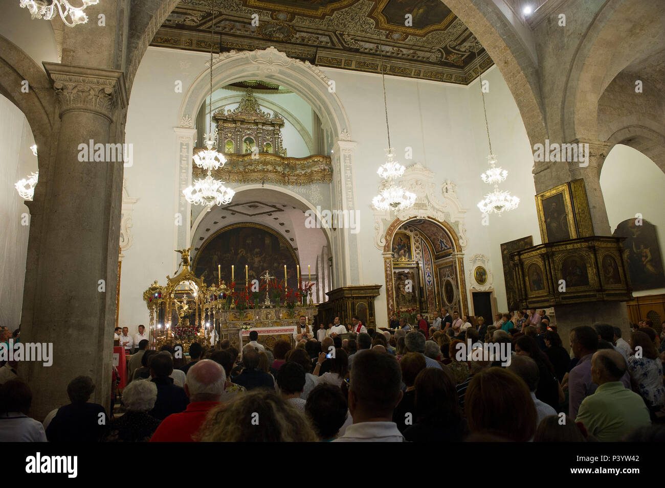 Italy, Europe, Apulia, Province of Bari, Polignano a Mare, patronal feast with religious procession. Stock Photo