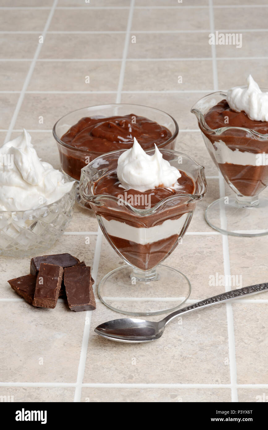 chocolate parfait with ingredients Stock Photo Alamy