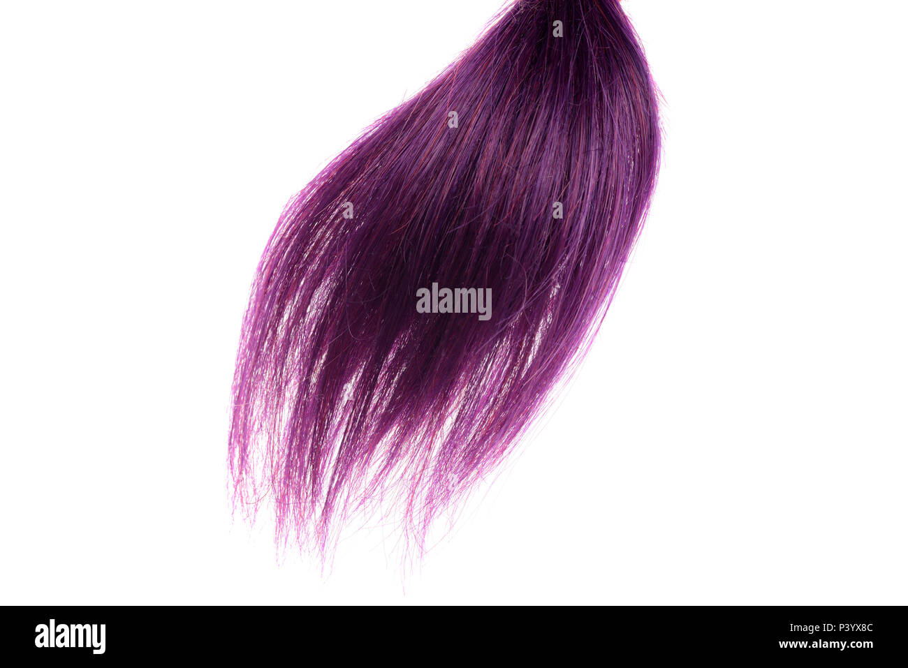 closeup purple weft of hair Stock Photo