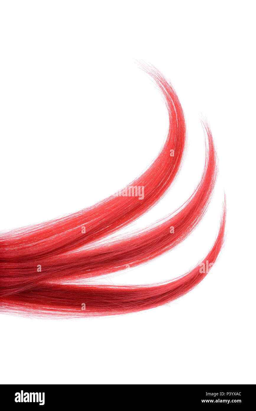 isolated three sections of red hair Stock Photo