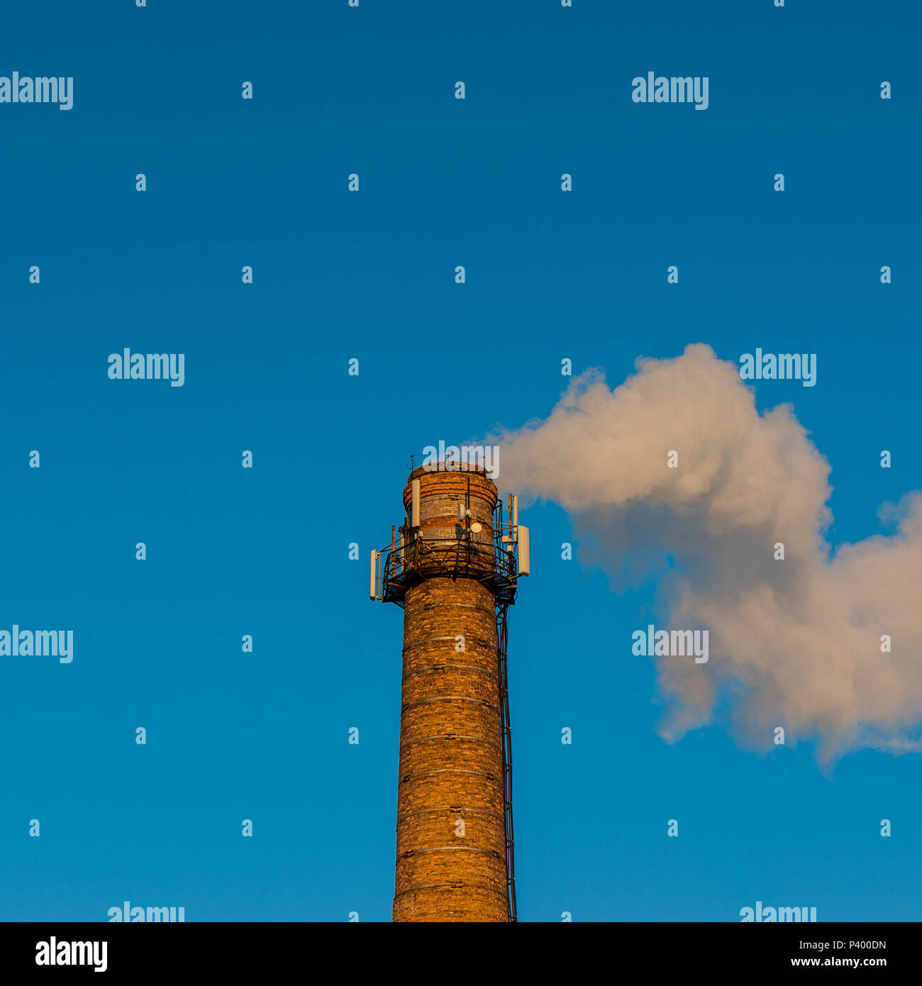 Industrial pipes exhausting exhaust gases. Pollution of the atmosphere Stock Photo Alamy