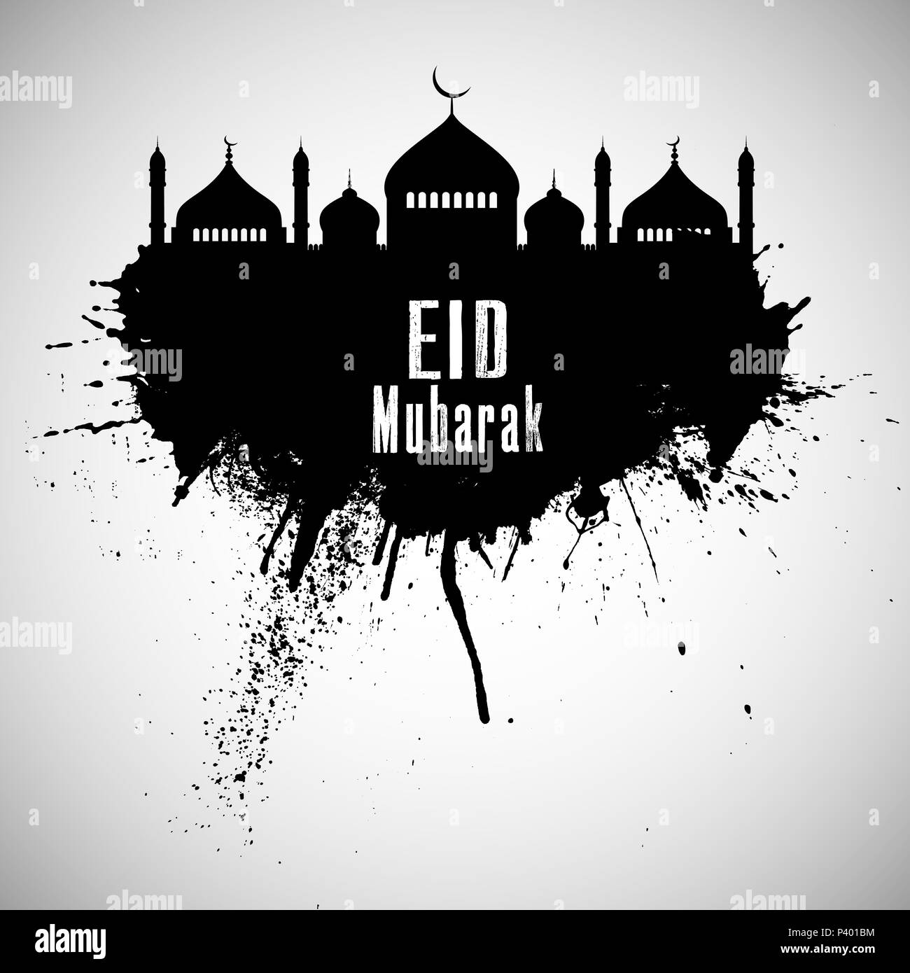 Eid Mubarak Black and White Stock Photos & Images - Alamy