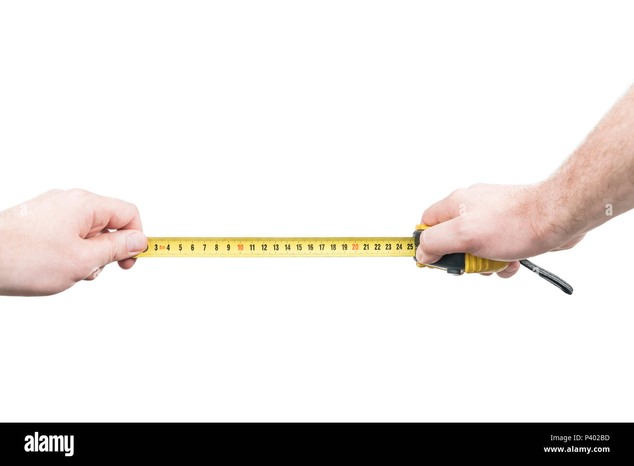 https://c8.alamy.com/comp/P402BD/male-hands-holding-an-open-yellow-tape-measure-isolated-on-a-white-background-first-person-view-P402BD.jpg