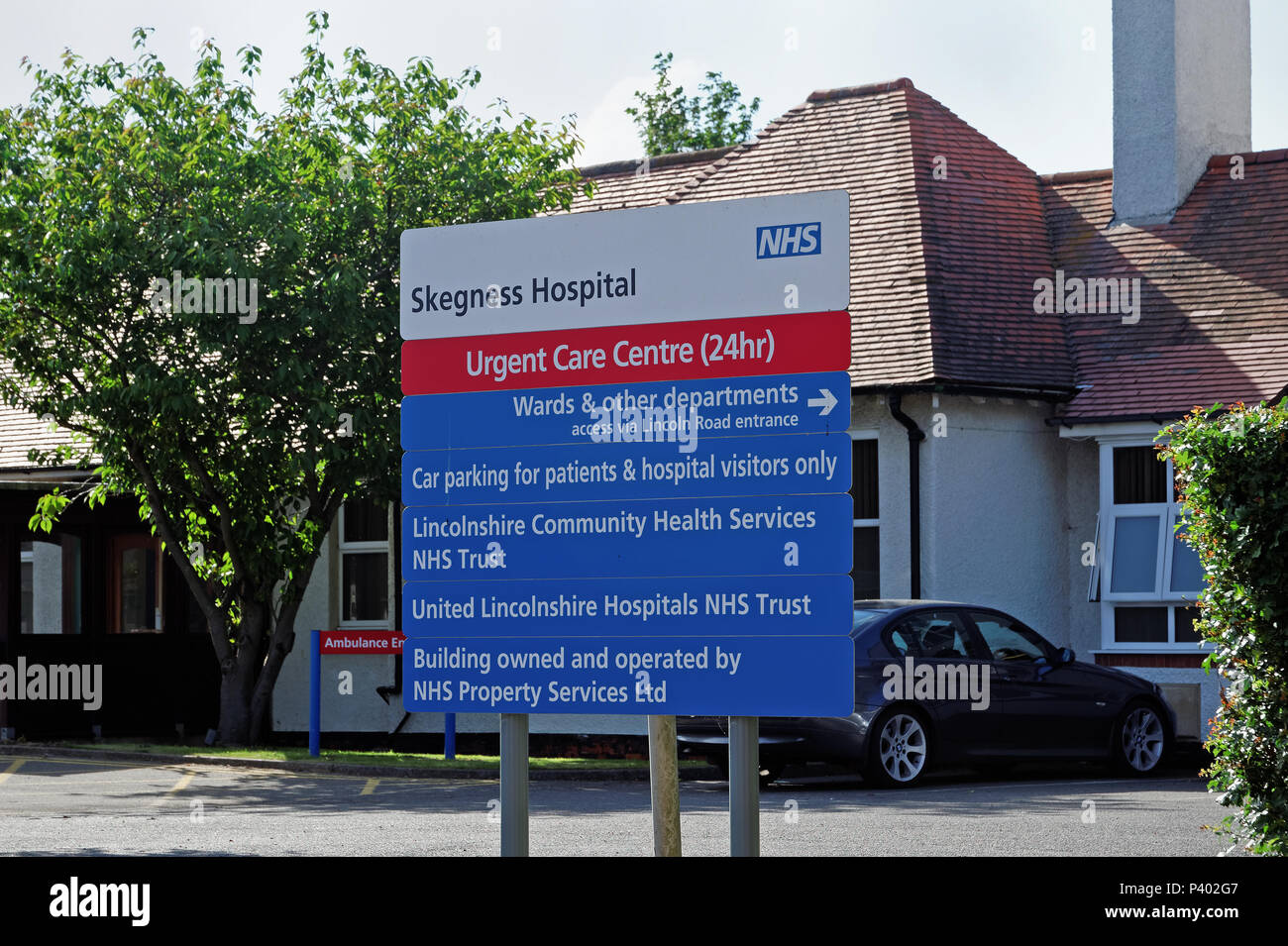 Sign At The Entrance To Skegness Cottage Hospital Lincolnshire Uk