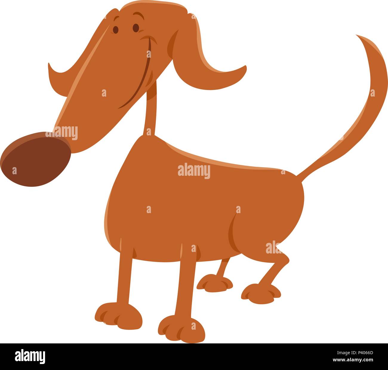 Cartoon Illustration of Funny Brown Dog Animal Character Stock Vector ...