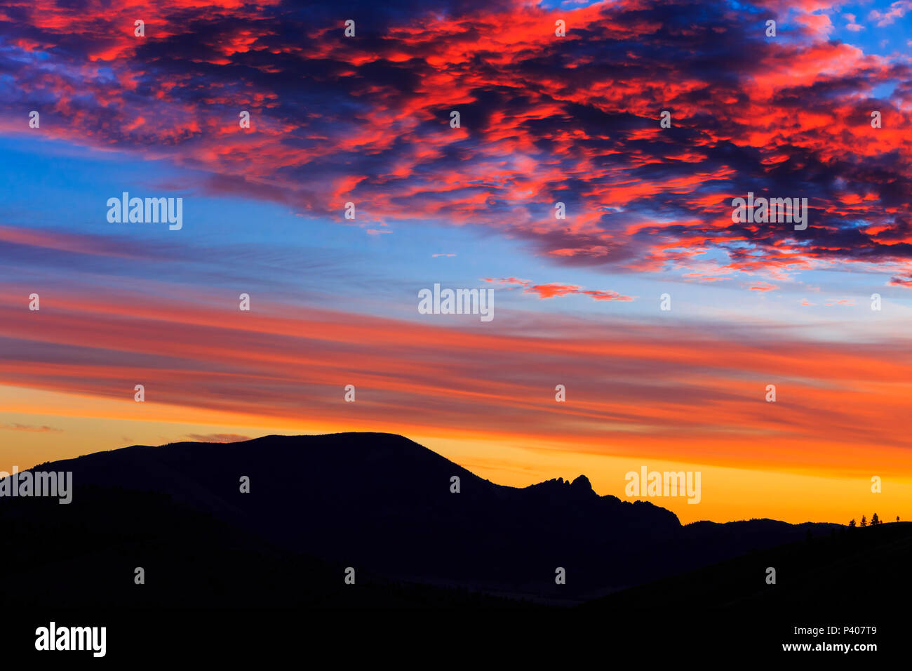 sunrise over sleeping giant mountain near helena, montana Stock Photo