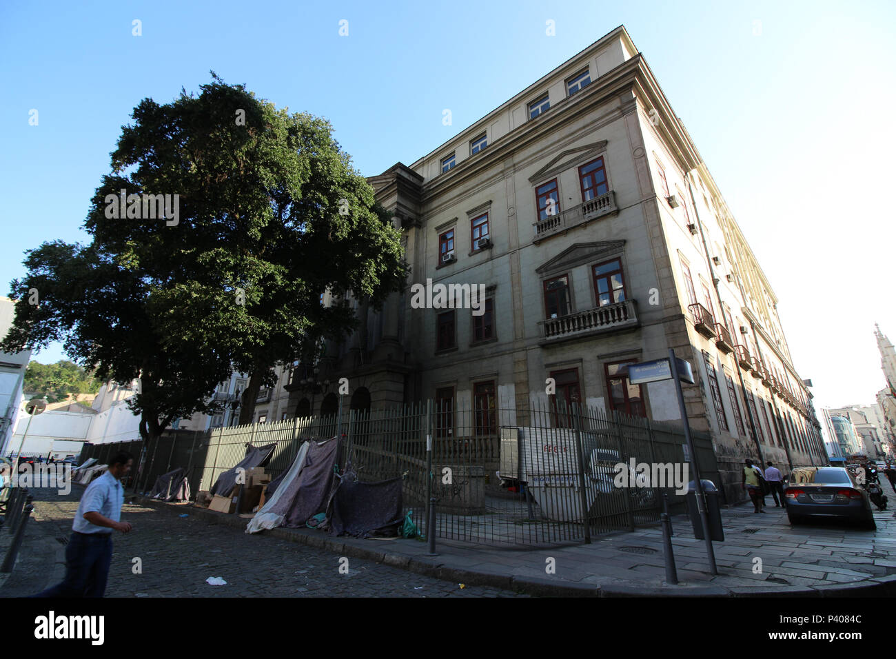Vista do prédio histórico onde funciona o Instituto de Filosofia e Ciências Sociais IFCS UFRJ, no Largo São Francisco de Paula, no Centro do Rio de Janeiro. Stock Photo