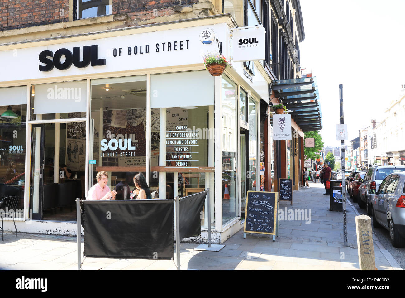 Soul restaurant on bohemian and fun Bold Street in Liverpool, full of