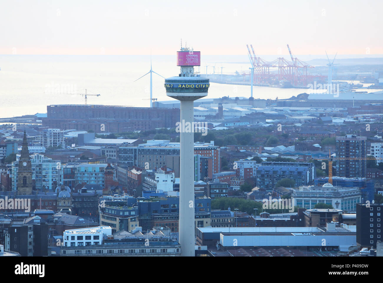 Radio City Tower, or St John's Beacon, in Liverpool, on Merseyside, NW England, UK Stock Photo