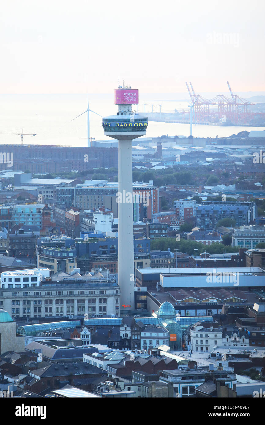 Radio City Tower, or St John's Beacon, in Liverpool, on Merseyside, NW England, UK Stock Photo