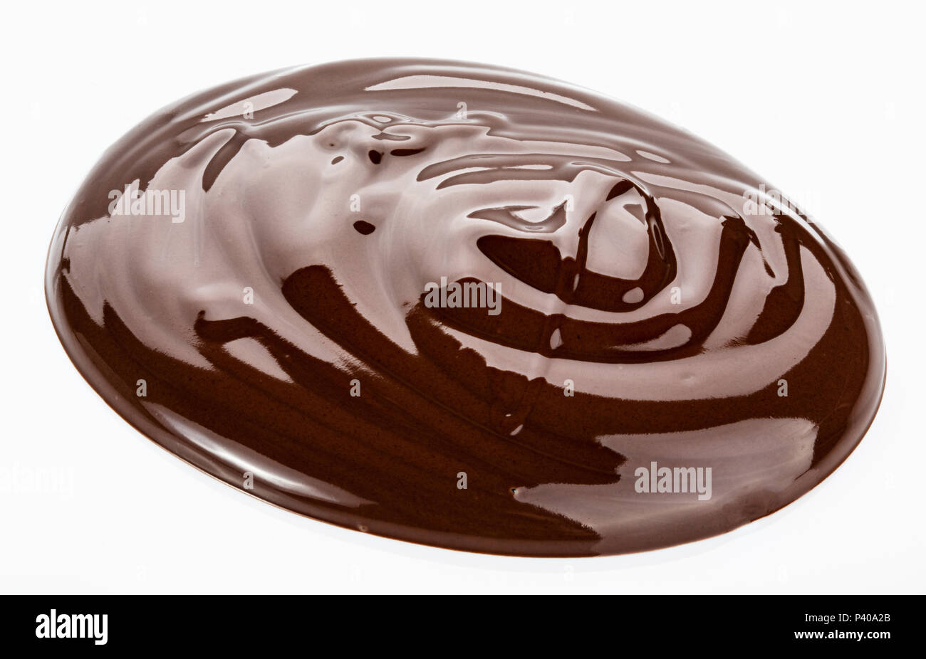 Melted chocolate. Isolated on white background Stock Photo