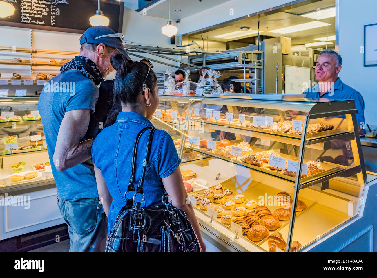 French Bakery, Main Street, Vancouver, British Columbia, Canada Stock