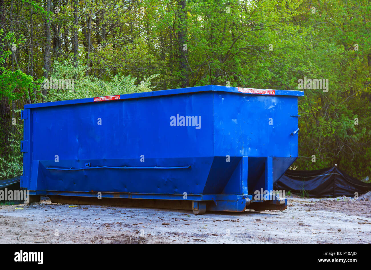 Garbage can storage, Garbage bin storage stainless steel Stock Photo