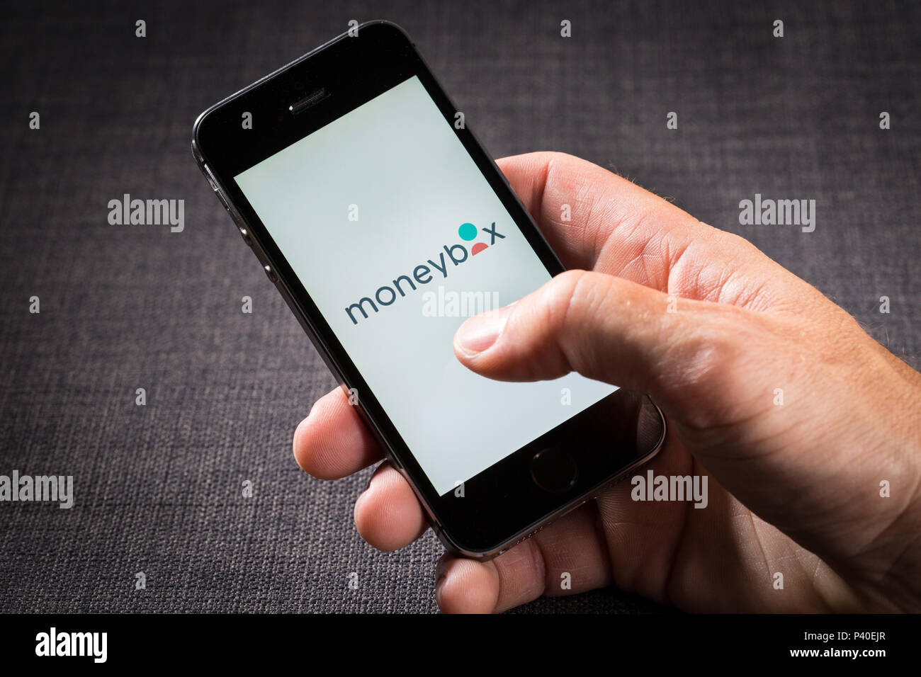 Moneybox investment App on an iPhone smartphone Stock Photo