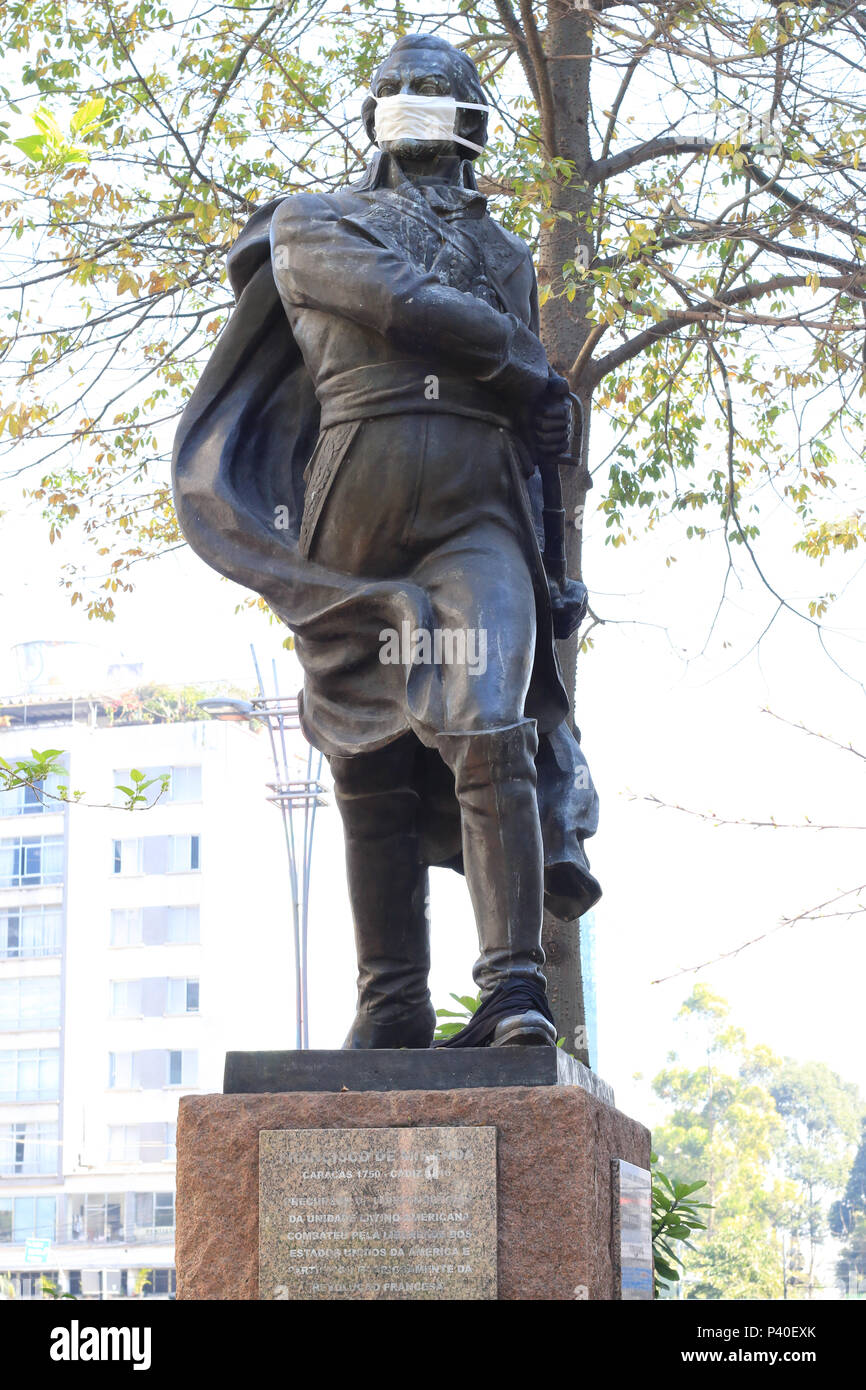 Monumento de Francisco de Miranda, na Praça do Ciclista, na região da Avenida Paulista em São Paulo (SP). Stock Photo