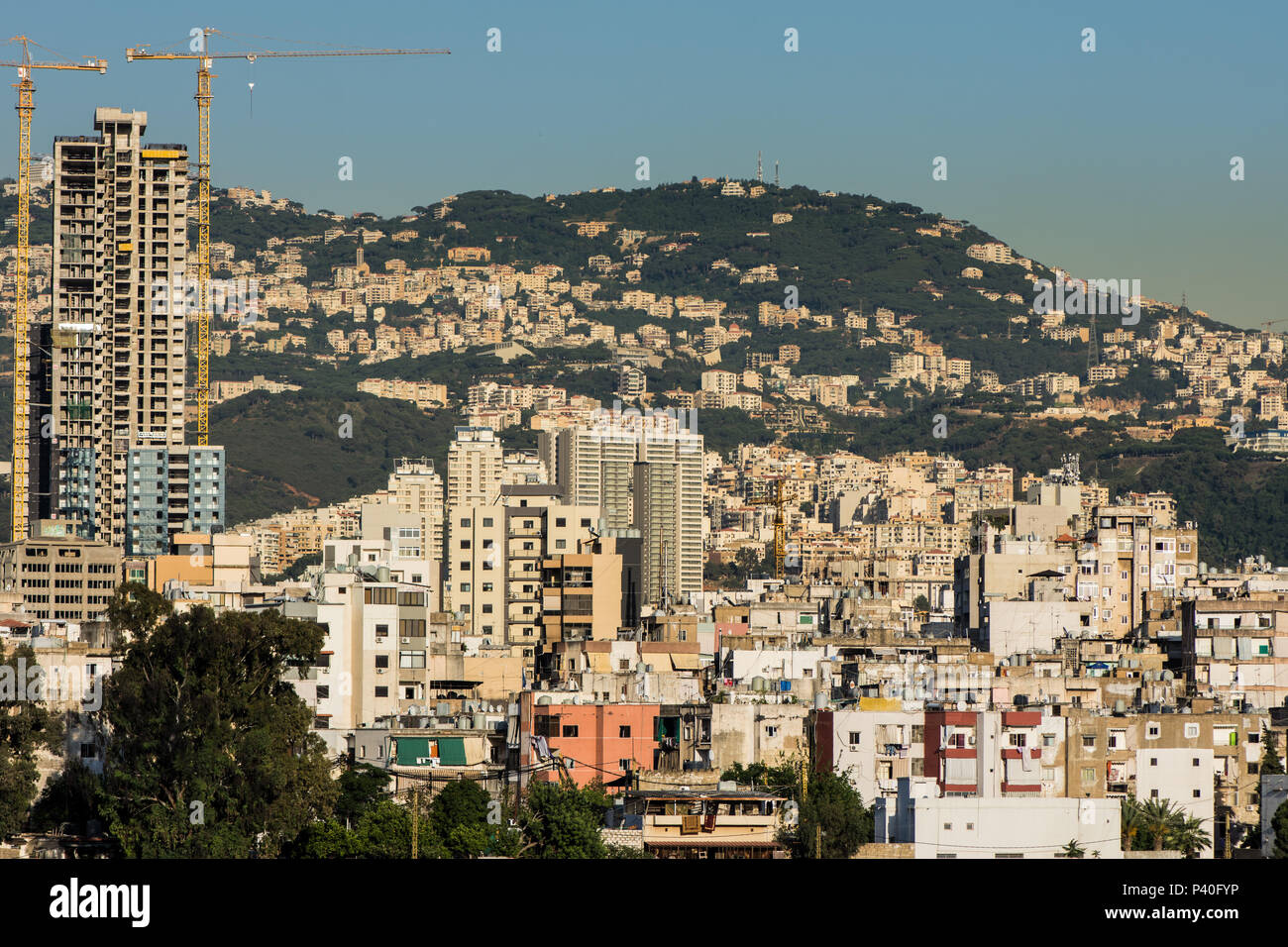 Cityscape of Corniche Al Naher in Beirut Stock Photo