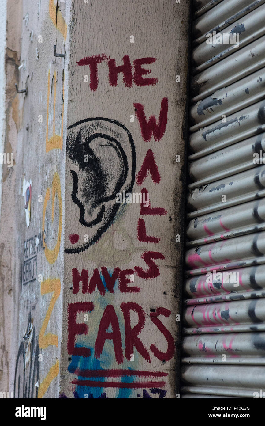 The walls have ears Stock Photo