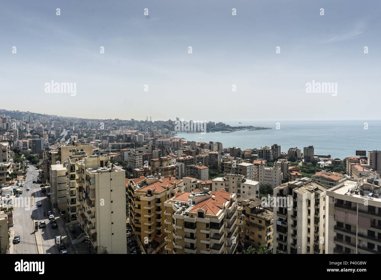 Aerial view of Jounieh Stock Photo